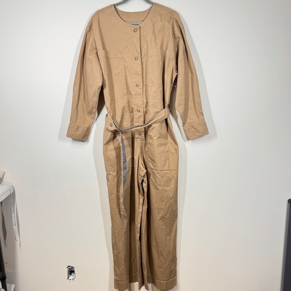 Abercrombie & Fitch Nicole Benefield Brown Utility Jumpsuit Size Large - Picture 2 of 15